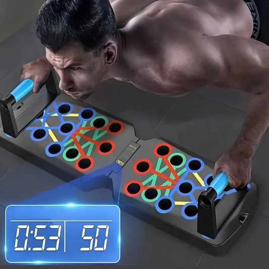 Folding Push-Up Board Support Muscle Exercise Multifunctional Fitness Equipment for Chest Abdomen Arms and Back Training